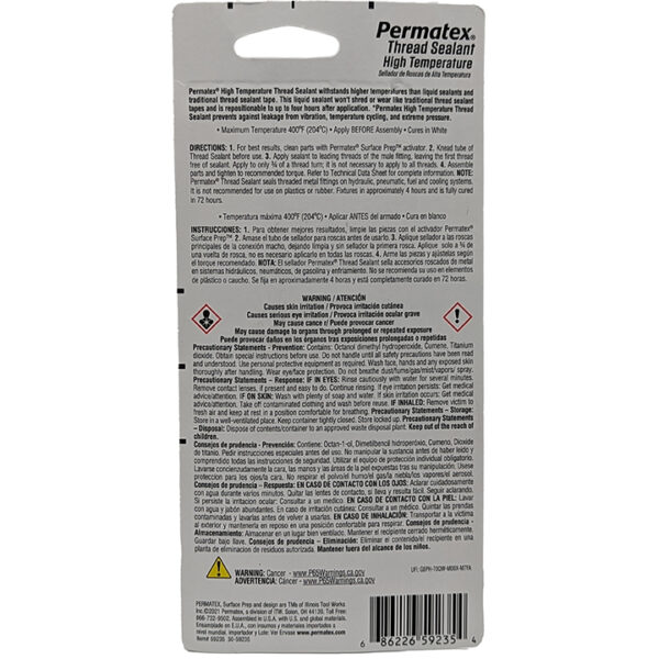 Permatex<span class="sup">®</span> High Temperature Thread Sealant, 50 ML - Image 2