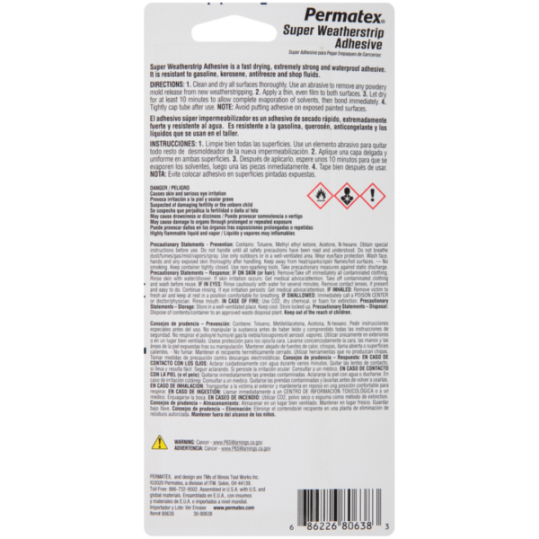 Permatex<span class="sup">®</span> Weatherstrip Adhesive, 59ml - Image 2