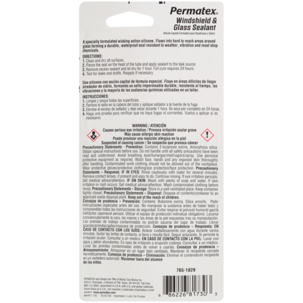 Permatex<span class="sup">®</span> Flowable Silicone Windshield & Glass Sealer, 42g - Image 2