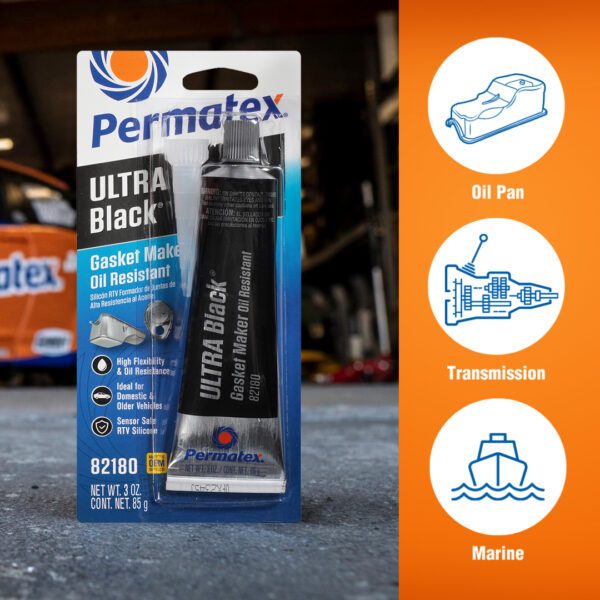 Permatex<span class="sup">®</span> Ultra Black<span class="sup">®</span> RTV Silicone Gasket Maker, 85g - Image 4