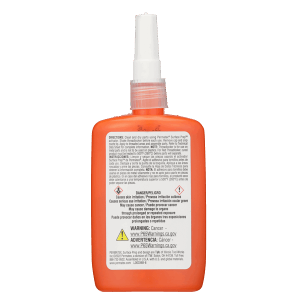 Permatex<span class="sup">®</span> High Strength Removable Threadlocker Orange 36ml - Image 4